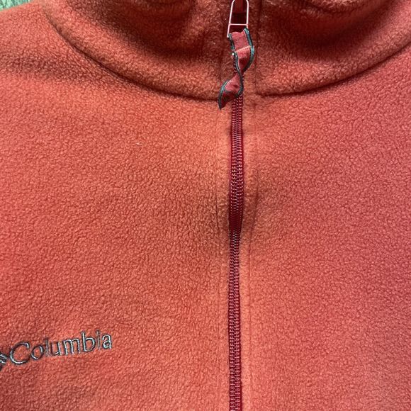 Columbia Sweater Mens Medium Red Pullover Camp Outdoor Fleece Adult 1/4 Zip - Picture 6 of 8